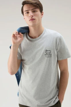 Woolrich T-shirt In Puro Cotone Con Stampa Yellowstone - Uomo - Grigio -Offerta Economica Vestiario CFWOTE0089MRUT2926 103 3
