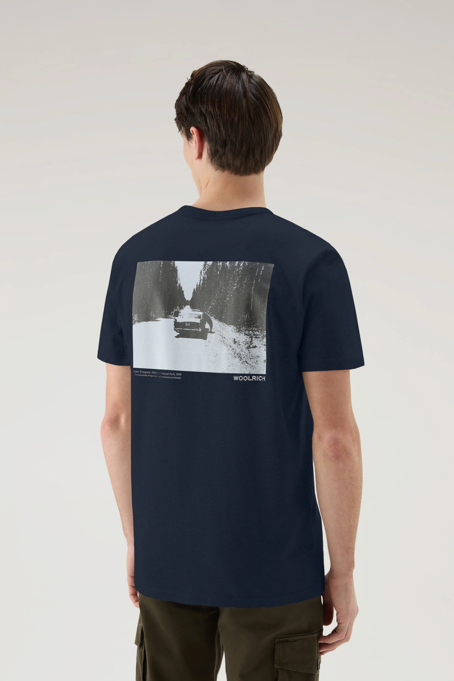 Woolrich T-shirt In Puro Cotone Con Stampa Yellowstone - Uomo - Blu 5 Woolrich T-shirt In Puro Cotone Con Stampa Yellowstone - Uomo - Blu - immagine 3