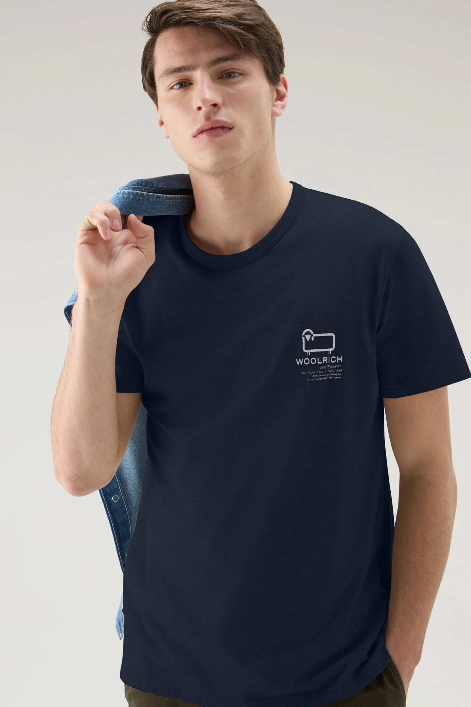 Woolrich T-shirt In Puro Cotone Con Stampa Yellowstone - Uomo - Blu 6 Woolrich T-shirt In Puro Cotone Con Stampa Yellowstone - Uomo - Blu - immagine 4