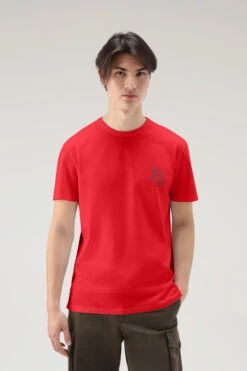 Woolrich T-shirt In Puro Cotone Con Stampa Yellowstone - Uomo - Rosso -Offerta Economica Vestiario CFWOTE0089MRUT2926 5059 2