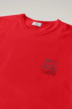 Woolrich T-shirt In Puro Cotone Con Stampa Yellowstone - Uomo - Rosso -Offerta Economica Vestiario CFWOTE0089MRUT2926 5059 5