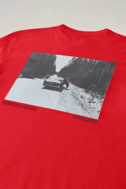 Woolrich T-shirt In Puro Cotone Con Stampa Yellowstone - Uomo - Rosso -Offerta Economica Vestiario CFWOTE0089MRUT2926 5059 6