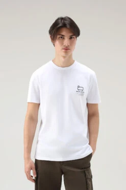 Woolrich T-shirt In Puro Cotone Con Stampa Yellowstone - Uomo - Bianco -Offerta Economica Vestiario CFWOTE0089MRUT2926 8041 2