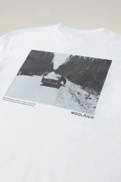 Woolrich T-shirt In Puro Cotone Con Stampa Yellowstone - Uomo - Bianco -Offerta Economica Vestiario CFWOTE0089MRUT2926 8041 6