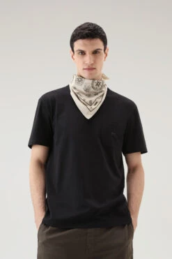 Woolrich T-shirt In Puro Cotone Con Taschino - Uomo - Nero -Offerta Economica Vestiario CFWOTE0094MRUT2926 100 3