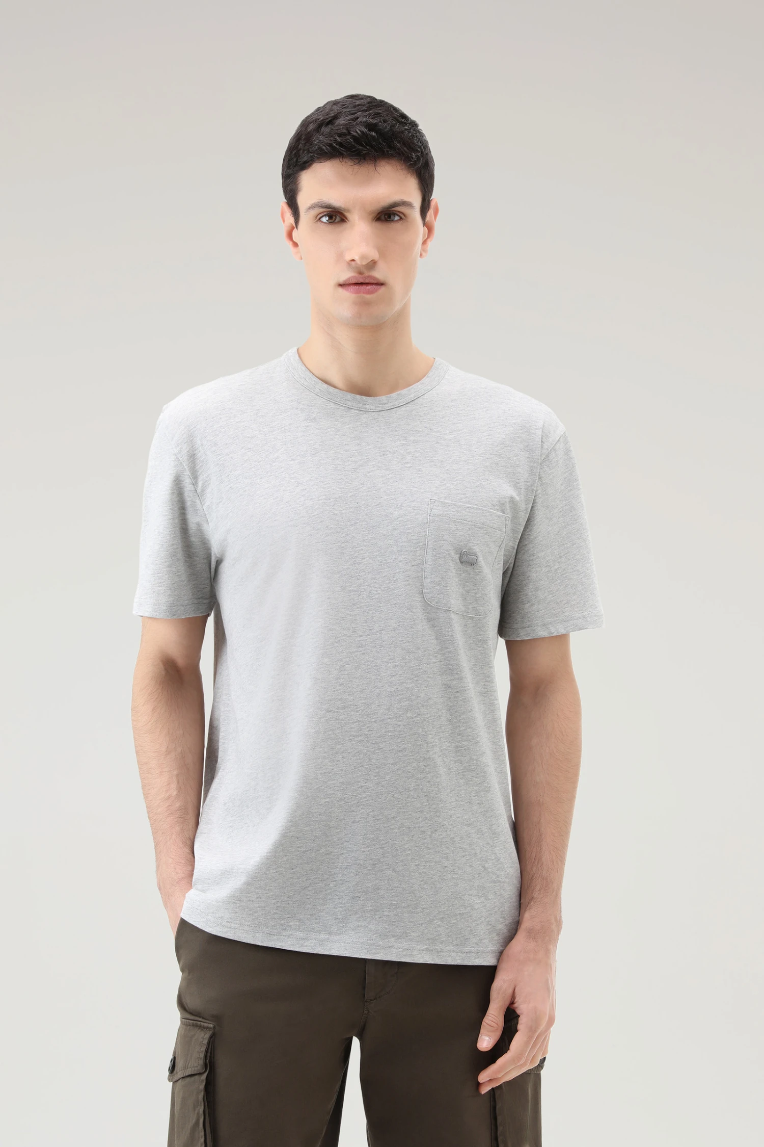 Woolrich T-shirt In Puro Cotone Con Taschino - Uomo - Grigio 3 Woolrich T-shirt In Puro Cotone Con Taschino - Uomo - Grigio