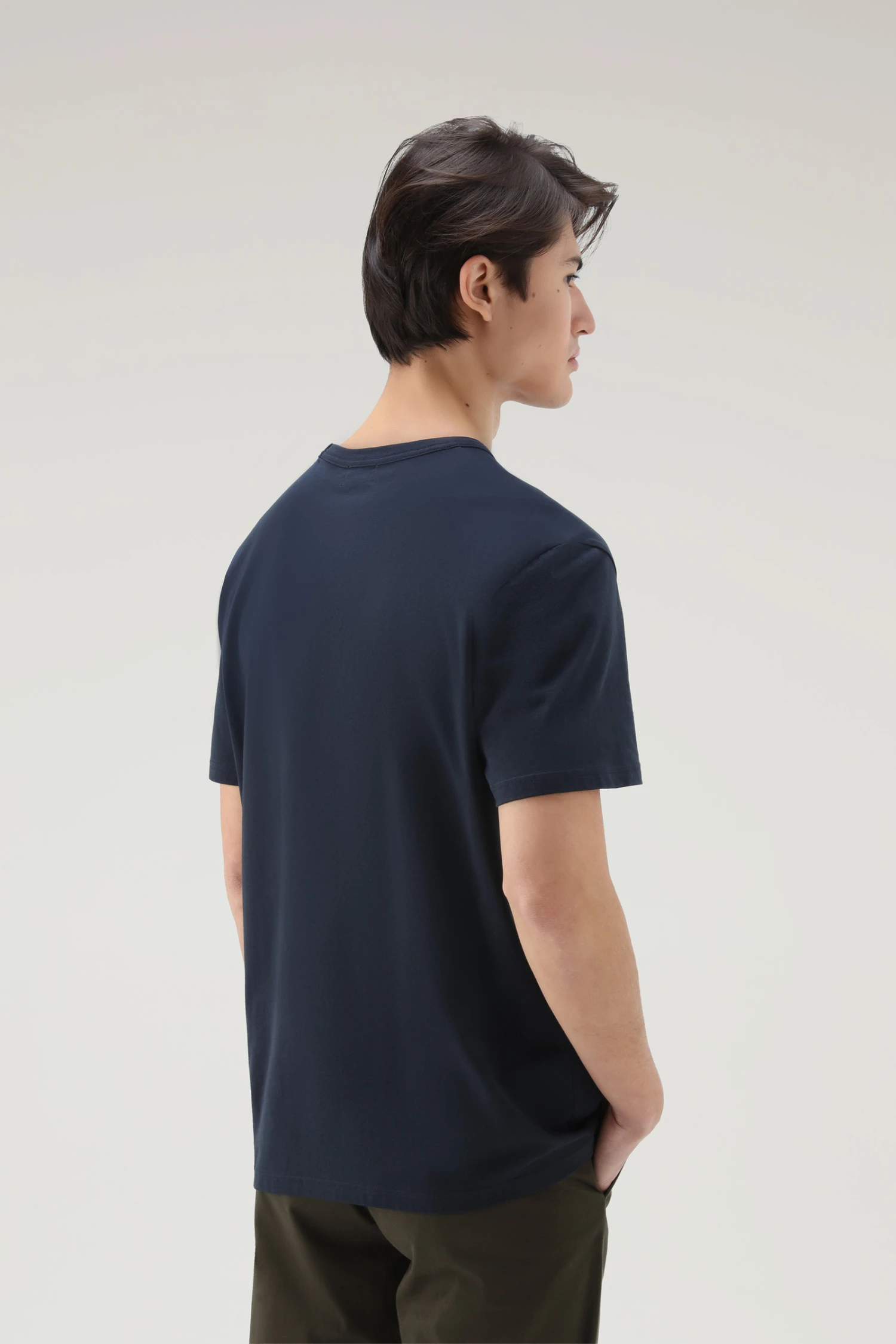 Woolrich T-shirt In Puro Cotone Con Taschino - Uomo - Blu 5 Woolrich T-shirt In Puro Cotone Con Taschino - Uomo - Blu - immagine 3