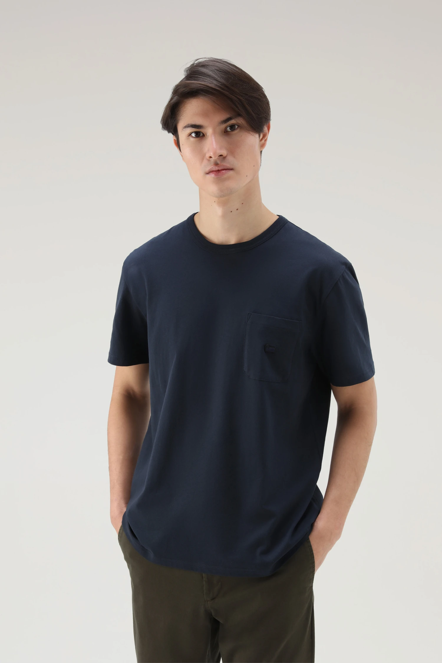 Woolrich T-shirt In Puro Cotone Con Taschino - Uomo - Blu 3 Woolrich T-shirt In Puro Cotone Con Taschino - Uomo - Blu
