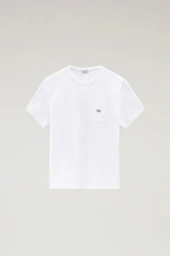 Woolrich T-shirt In Puro Cotone Con Taschino - Uomo - Bianco -Offerta Economica Vestiario CFWOTE0094MRUT2926 8041 4