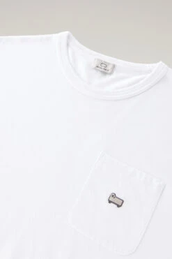 Woolrich T-shirt In Puro Cotone Con Taschino - Uomo - Bianco -Offerta Economica Vestiario CFWOTE0094MRUT2926 8041 5