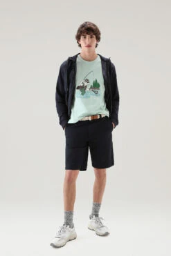Woolrich T-shirt In Puro Cotone Con Illustrazione - Uomo - Verde -Offerta Economica Vestiario CFWOTE0095MRUT3370 6585 1