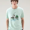 Woolrich T-shirt In Puro Cotone Con Illustrazione - Uomo - Verde -Offerta Economica Vestiario CFWOTE0095MRUT3370 6585