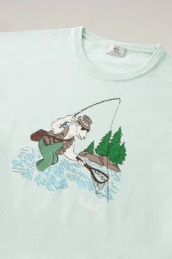Woolrich T-shirt In Puro Cotone Con Illustrazione - Uomo - Verde -Offerta Economica Vestiario CFWOTE0095MRUT3370 6585 5