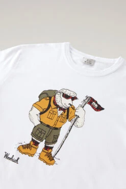 Woolrich T-shirt In Puro Cotone Con Illustrazione - Uomo - Bianco -Offerta Economica Vestiario CFWOTE0095MRUT3370 8041 5