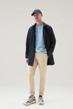 Woolrich T-shirt In Puro Cotone Tinto In Capo Con Logo Sheep - Uomo - Blu -Offerta Economica Vestiario CFWOTE0096MRUT3369 31066 1