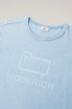 Woolrich T-shirt In Puro Cotone Tinto In Capo Con Logo Sheep - Uomo - Blu -Offerta Economica Vestiario CFWOTE0096MRUT3369 31066 5