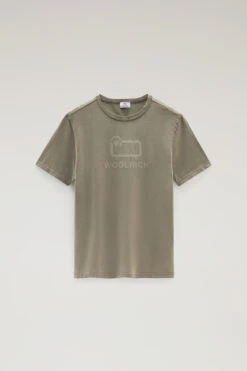 Woolrich T-shirt In Puro Cotone Tinto In Capo Con Logo Sheep - Uomo - Verde 14 Woolrich T-shirt In Puro Cotone Tinto In Capo Con Logo Sheep - Uomo - Verde -Offerta Economica Vestiario CFWOTE0096MRUT3369 614 4