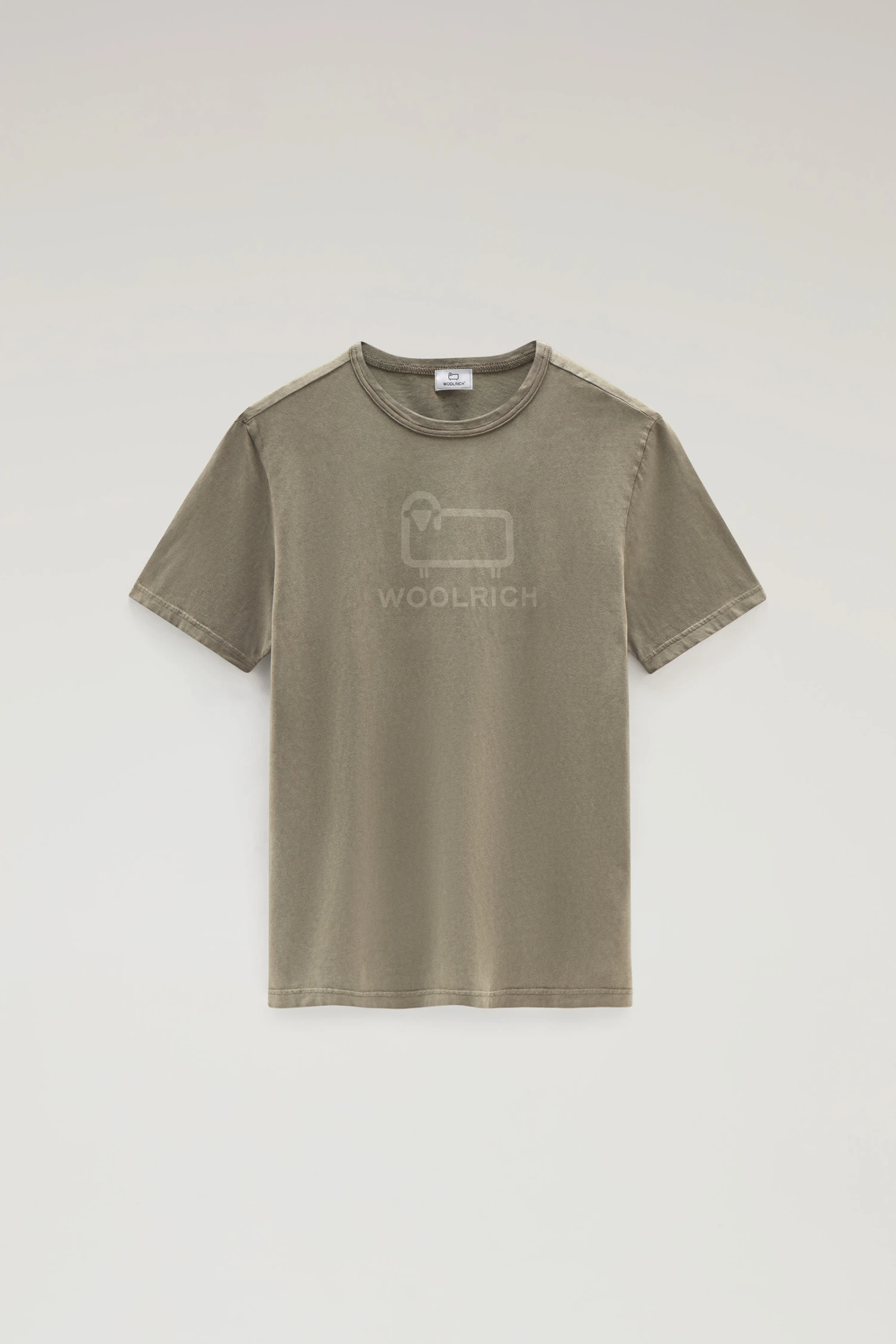 Woolrich T-shirt In Puro Cotone Tinto In Capo Con Logo Sheep - Uomo - Verde 7 Woolrich T-shirt In Puro Cotone Tinto In Capo Con Logo Sheep - Uomo - Verde - immagine 5