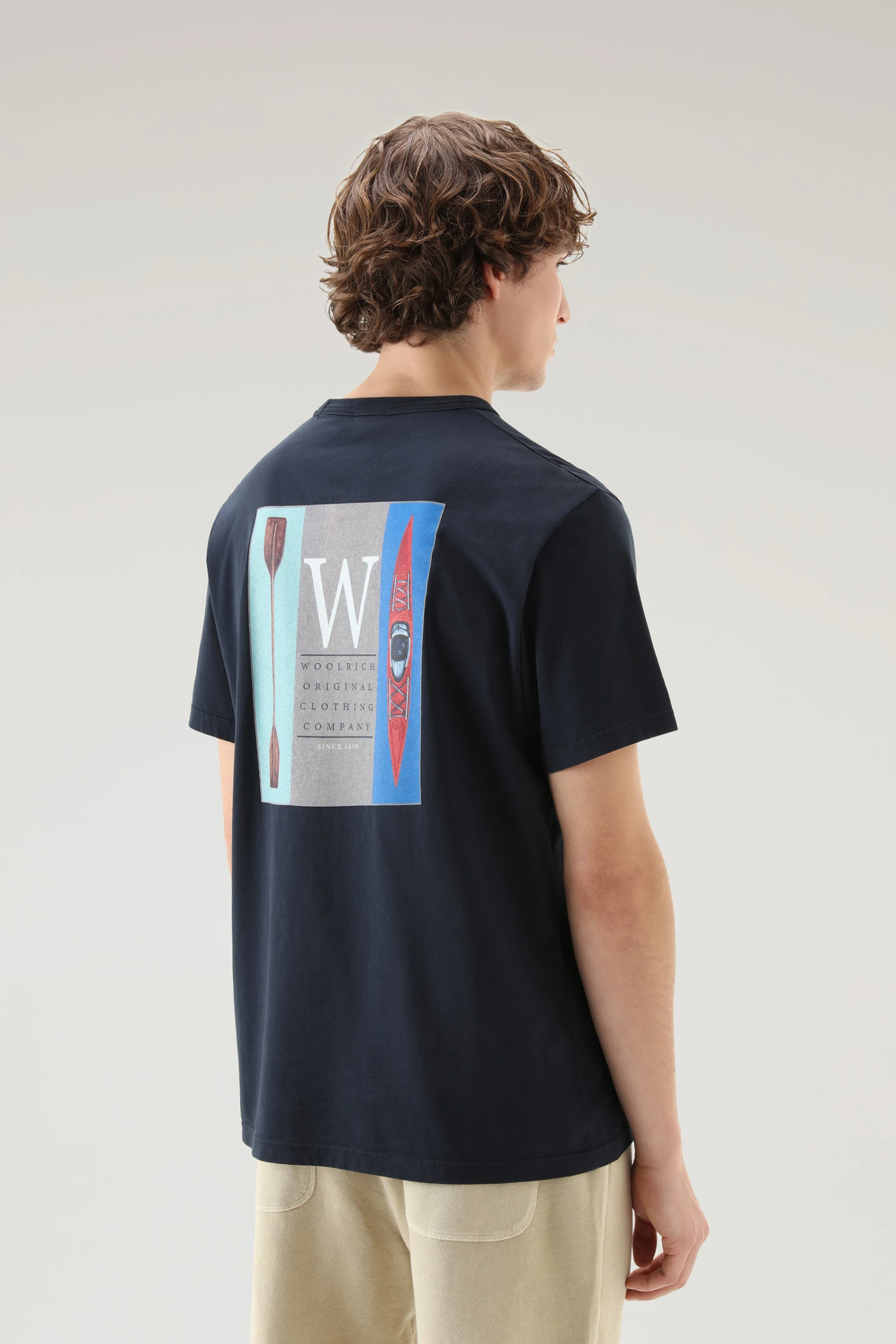 Woolrich T-shirt In Puro Cotone Con Stampa Sul Retro - Uomo - Blu 5 Woolrich T-shirt In Puro Cotone Con Stampa Sul Retro - Uomo - Blu - immagine 3