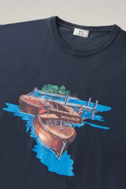 Woolrich T-shirt Zavikon In Puro Cotone - Uomo - Blu -Offerta Economica Vestiario CFWOTE0099MRUT2926 3989 5