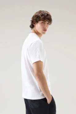 Woolrich T-shirt Zavikon In Puro Cotone - Uomo - Bianco -Offerta Economica Vestiario CFWOTE0099MRUT2926 8041 2