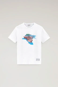 Woolrich T-shirt Zavikon In Puro Cotone - Uomo - Bianco -Offerta Economica Vestiario CFWOTE0099MRUT2926 8041 4