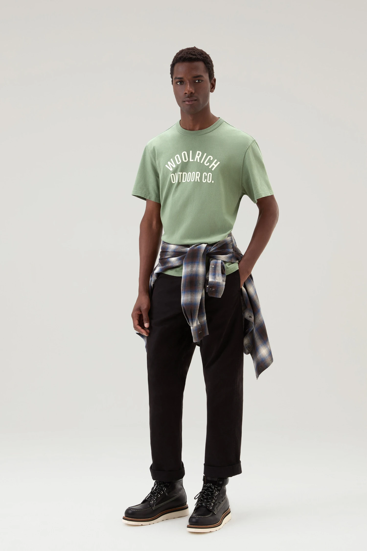 Woolrich T-shirt In Puro Cotone Con Scritta - Uomo - Verde 4 Woolrich T-shirt In Puro Cotone Con Scritta - Uomo - Verde - immagine 2