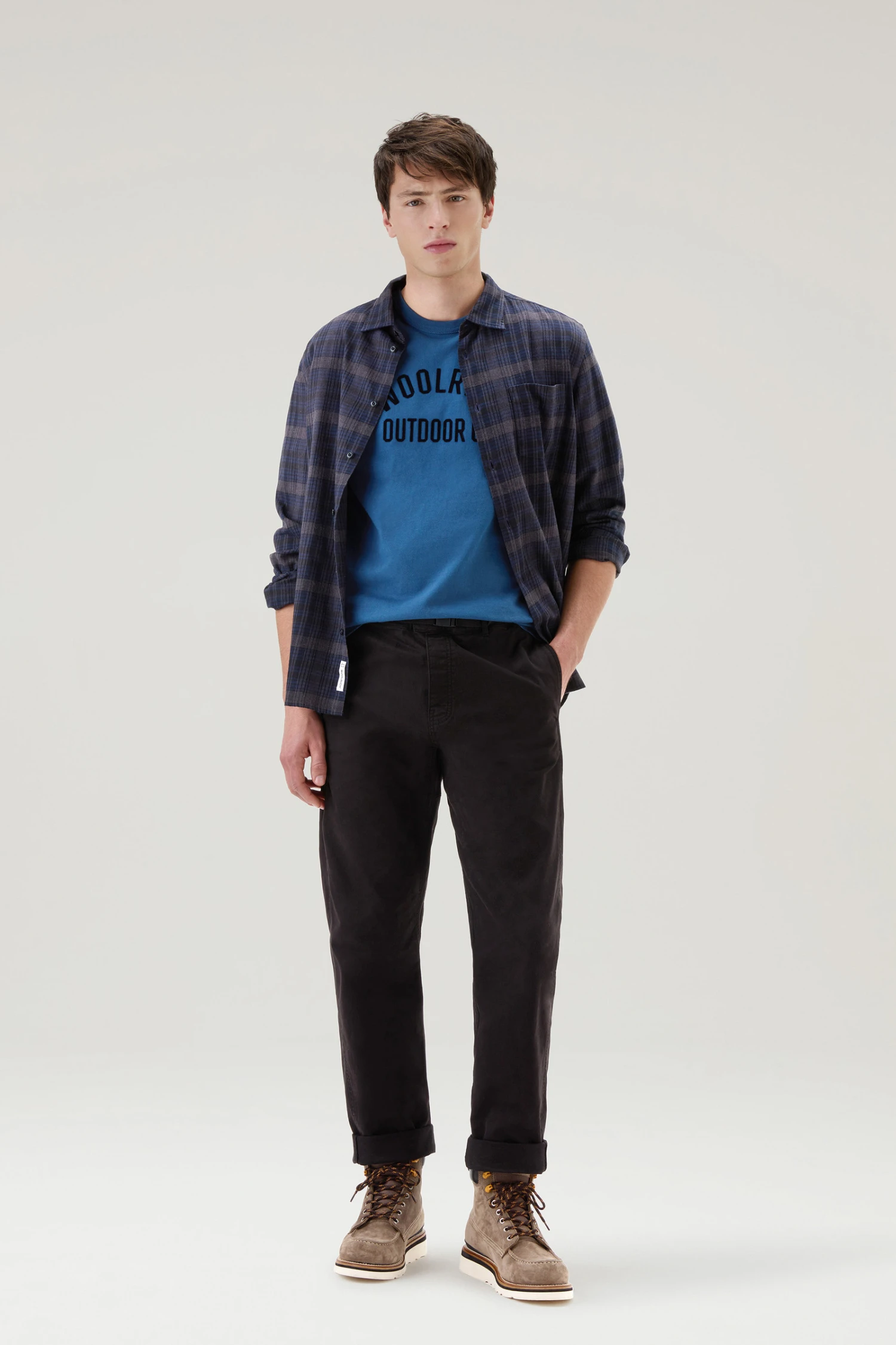Woolrich T-shirt In Puro Cotone Con Scritta - Uomo - Blu 4 Woolrich T-shirt In Puro Cotone Con Scritta - Uomo - Blu - immagine 2