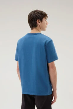 Woolrich T-shirt In Puro Cotone Con Scritta - Uomo - Blu 11 Woolrich T-shirt In Puro Cotone Con Scritta - Uomo - Blu -Offerta Economica Vestiario CFWOTE0107MRUT3385 31093 2