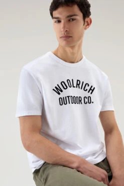 Woolrich T-shirt In Puro Cotone Con Scritta - Uomo - Bianco -Offerta Economica Vestiario CFWOTE0107MRUT3385 8041 3