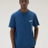 Woolrich T-shirt In Puro Cotone Con Grafica Western Sul Retro - Uomo - Blu