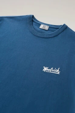 Woolrich T-shirt In Puro Cotone Con Grafica Western Sul Retro - Uomo - Blu -Offerta Economica Vestiario CFWOTE0108MRUT3385 31093 5