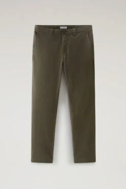 Woolrich Pantaloni Chino In Cotone Tinto In Capo - Uomo - Verde -Offerta Economica Vestiario CFWOTR0138MRUT3343 614 3