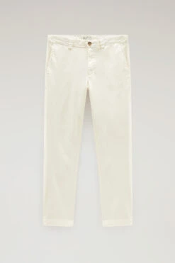 Woolrich Pantaloni Chino In Cotone Tinto In Capo - Uomo - Bianco -Offerta Economica Vestiario CFWOTR0138MRUT3343 8743 3