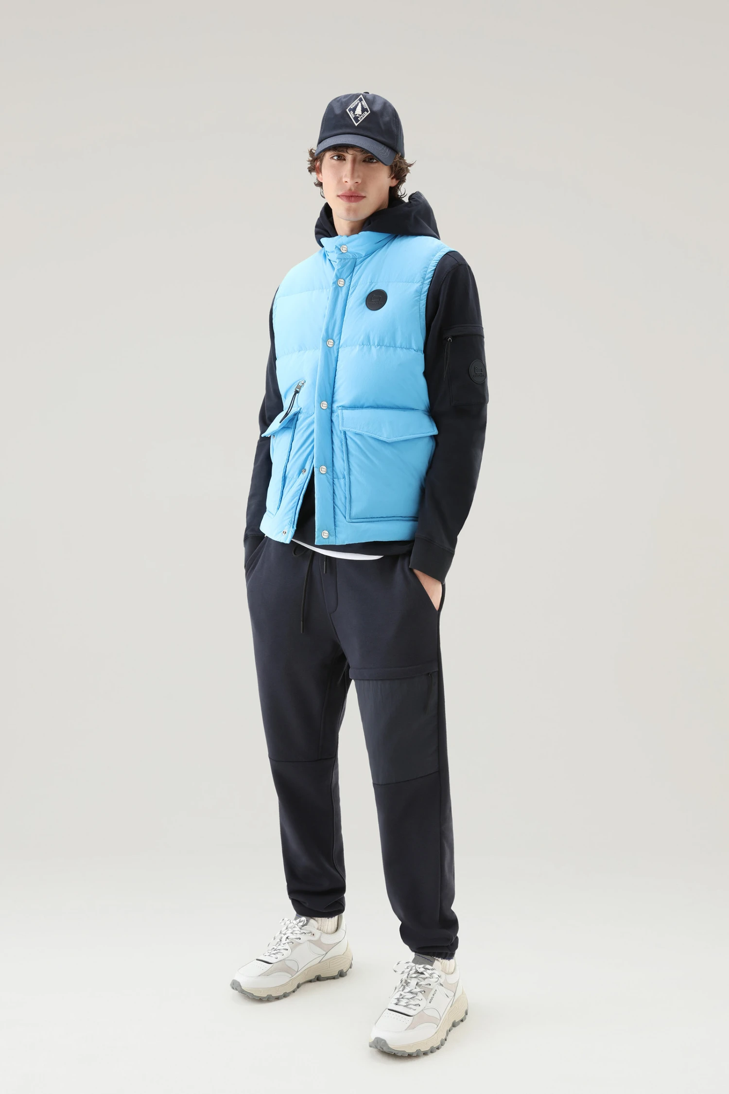 Woolrich Pantaloni Sportivi In Cotone E Nylon Taslan - Uomo - Blu 4 Woolrich Pantaloni Sportivi In Cotone E Nylon Taslan - Uomo - Blu - immagine 2