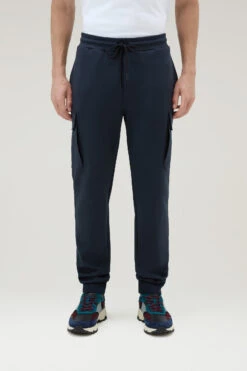 Woolrich Pantaloni Sportivi In Misto Cotone Elasticizzato - Uomo - Blu