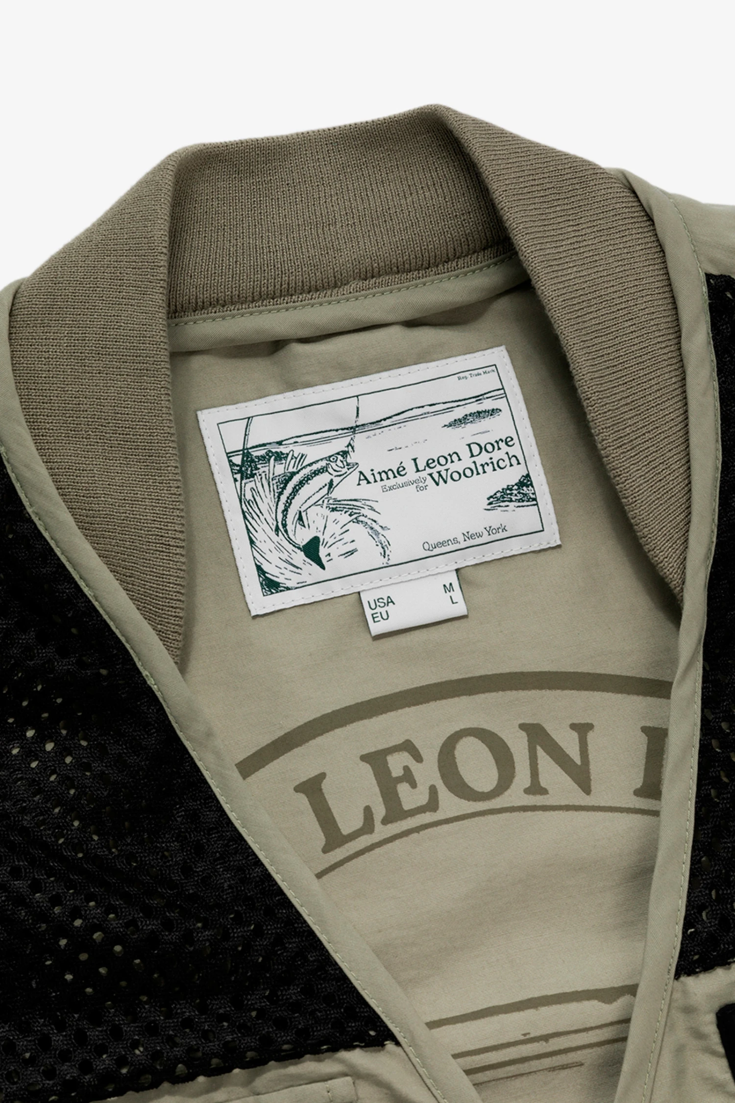 Gilet Multitasche Fly Fishing In Tessuto Eco Ramar Aimé Leon Dore / Woolrich - Uomo - Verde 8 Gilet Multitasche Fly Fishing In Tessuto Eco Ramar Aimé Leon Dore / Woolrich - Uomo - Verde - immagine 6