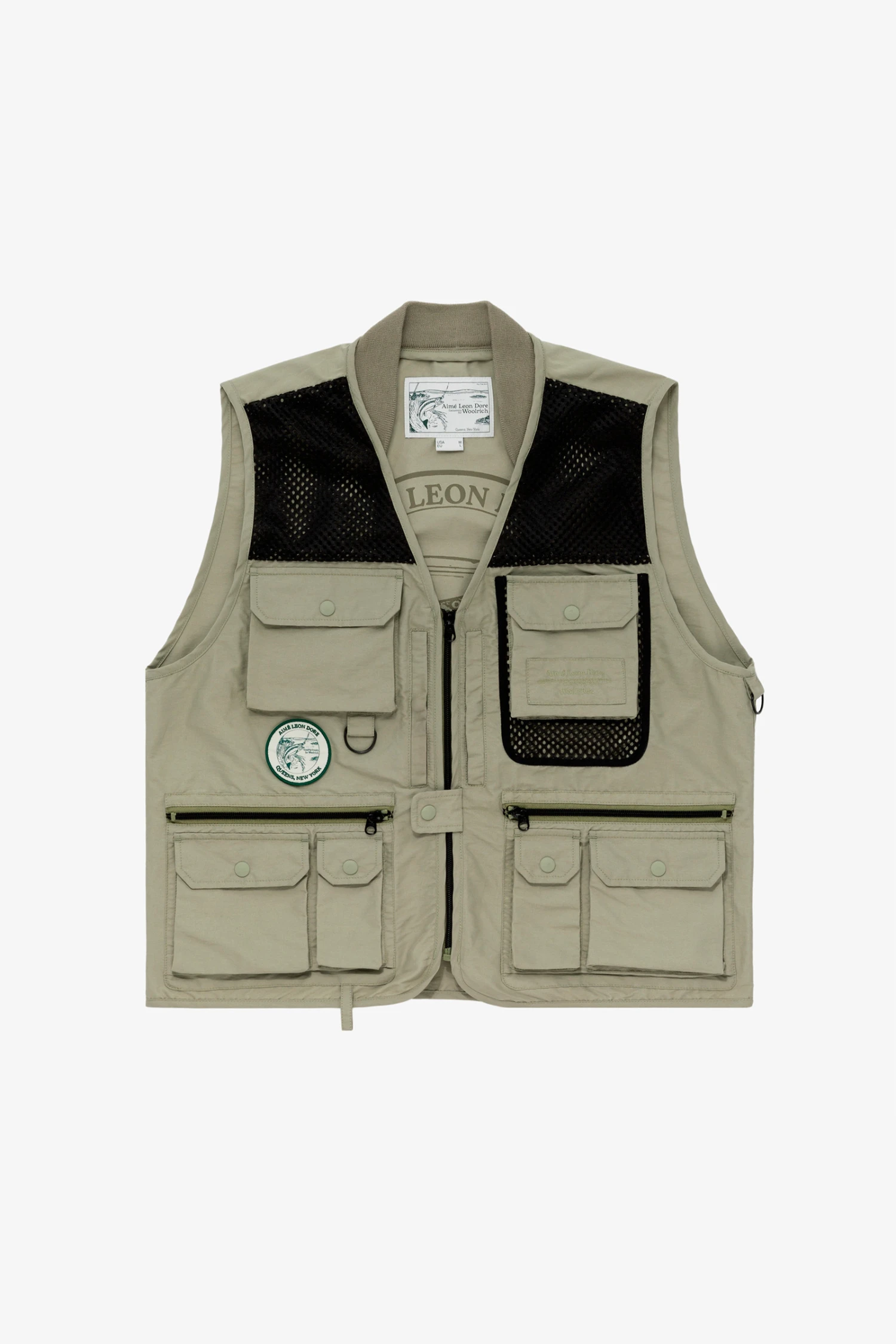 Gilet Multitasche Fly Fishing In Tessuto Eco Ramar Aimé Leon Dore / Woolrich - Uomo - Verde 3 Gilet Multitasche Fly Fishing In Tessuto Eco Ramar Aimé Leon Dore / Woolrich - Uomo - Verde