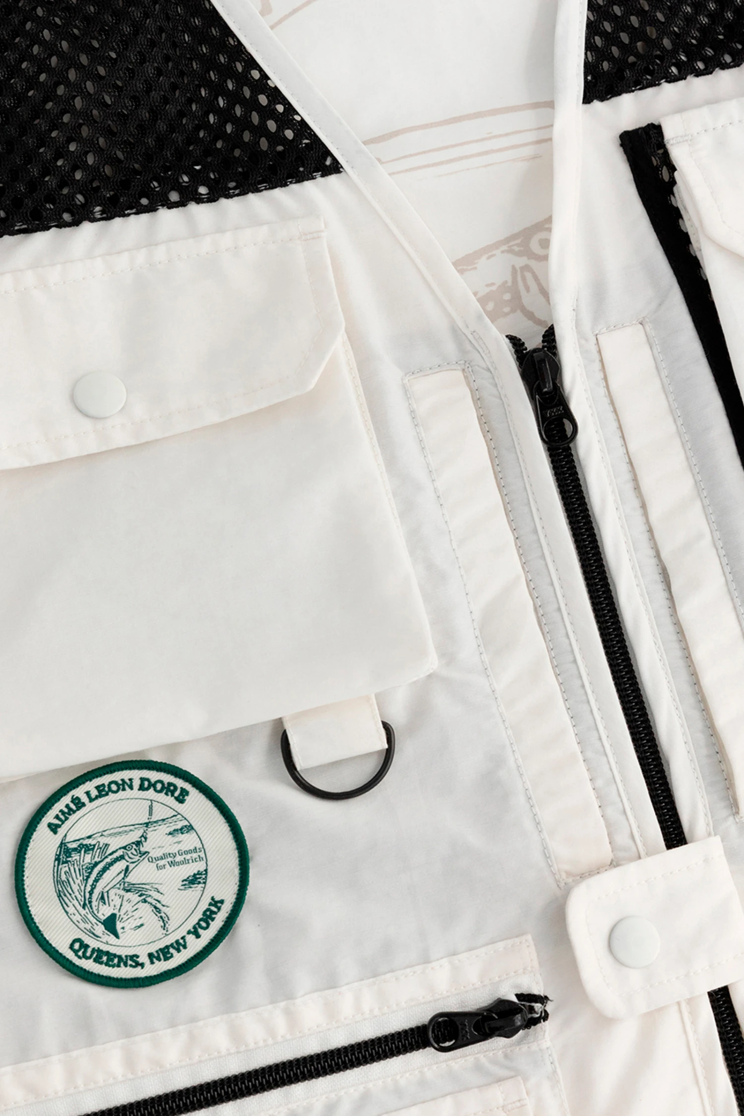 Gilet Multitasche Fly Fishing In Tessuto Eco Ramar Aimé Leon Dore / Woolrich - Uomo - Beige 7 Gilet Multitasche Fly Fishing In Tessuto Eco Ramar Aimé Leon Dore / Woolrich - Uomo - Beige - immagine 5