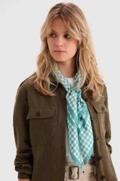 Woolrich Sciarpa In Seta Gingham - Donna - Verde -Offerta Economica Vestiario CFWWAC0129FRUT1981 31038 3