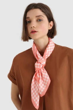 Woolrich Sciarpa In Seta Gingham - Donna - Rosa -Offerta Economica Vestiario CFWWAC0129FRUT1981 4360 3