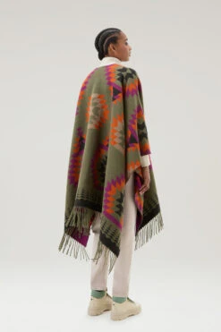 Woolrich Mantella American In Misto Lana - Donna - Verde -Offerta Economica Vestiario CFWWAC0168FRUT3556 6602 2