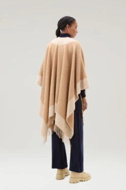 Woolrich Mantella In Misto Lana Con Dettagli A Contrasto - Donna - Marrone -Offerta Economica Vestiario CFWWAC0169FRUT3557 7391 2