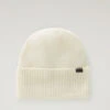 Woolrich Berretto In Puro Cashmere - Donna - Bianco