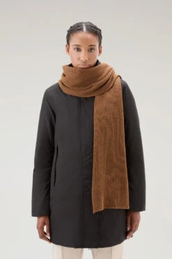 Woolrich Sciarpa A Costine In Puro Cashmere - Donna - Marrone -Offerta Economica Vestiario CFWWAC0178FRUF0668 7370 3