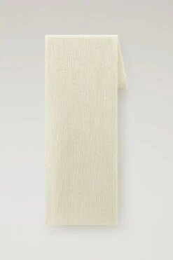 Woolrich Sciarpa A Costine In Puro Cashmere - Donna - Bianco