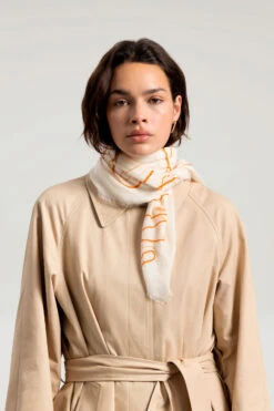 Foulard Quadrato In Misto Lana E Modal - Daniëlle Cathari / Woolrich - Donna - Bianco