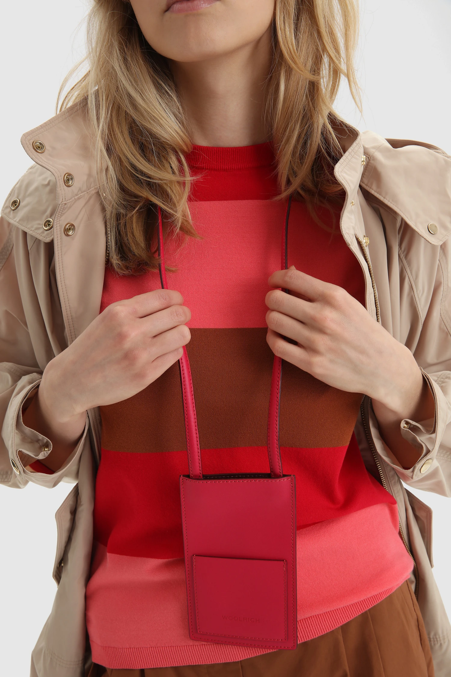 Woolrich Porta Cellullare In Pelle - Donna - Rosa 6 Woolrich Porta Cellullare In Pelle - Donna - Rosa - immagine 4