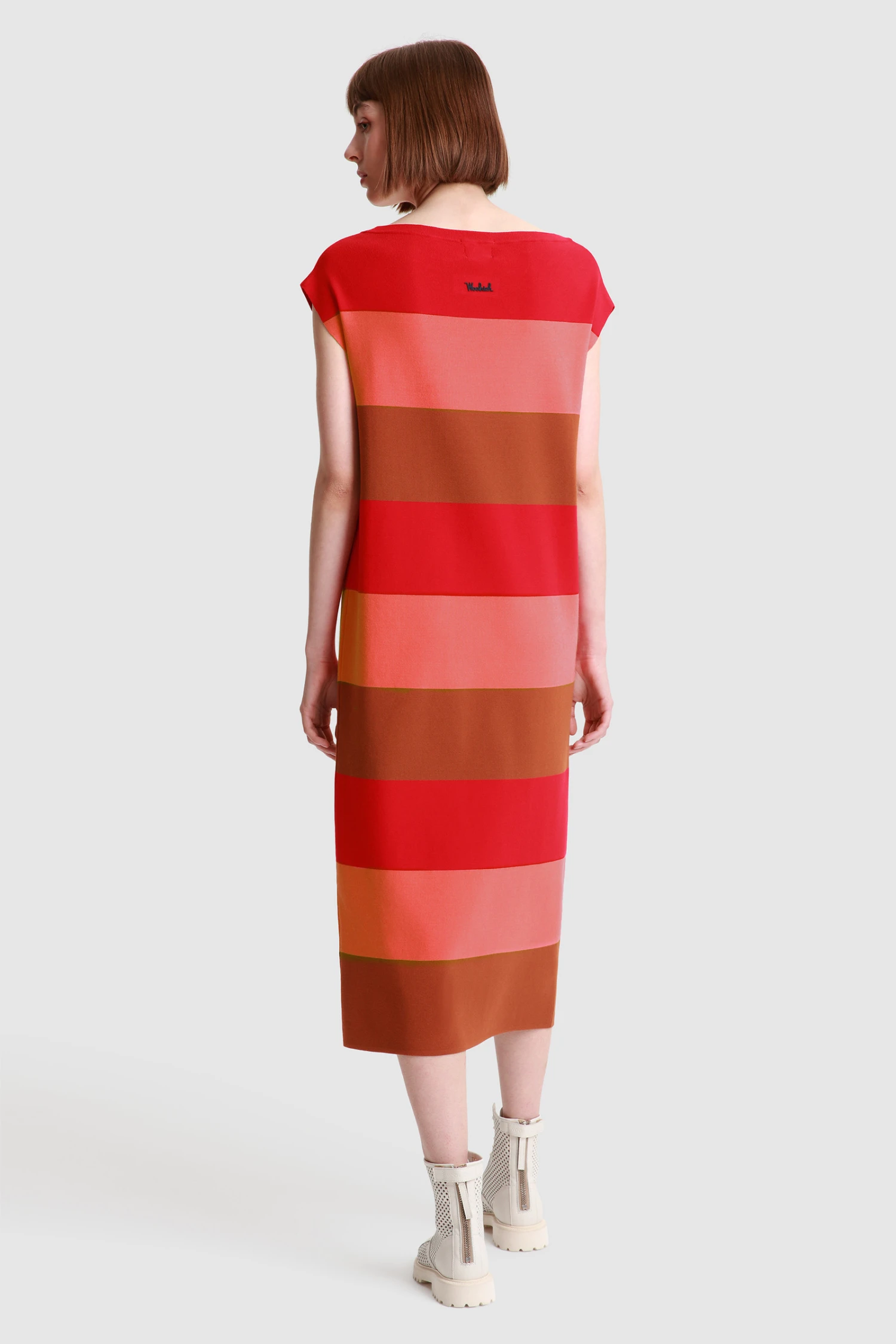 Woolrich Vestito Lungo In Maglia - Donna - Rosso 5 Woolrich Vestito Lungo In Maglia - Donna - Rosso - immagine 3