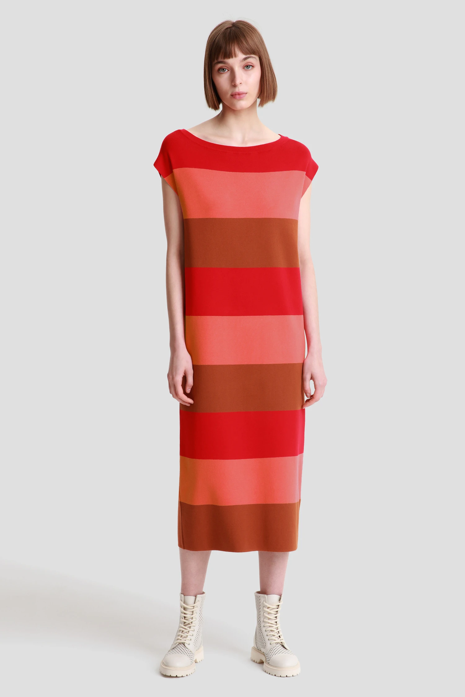 Woolrich Vestito Lungo In Maglia - Donna - Rosso 3 Woolrich Vestito Lungo In Maglia - Donna - Rosso